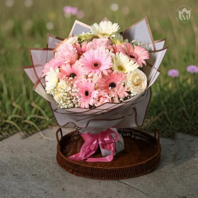 White and Pink Love Floral Bloom