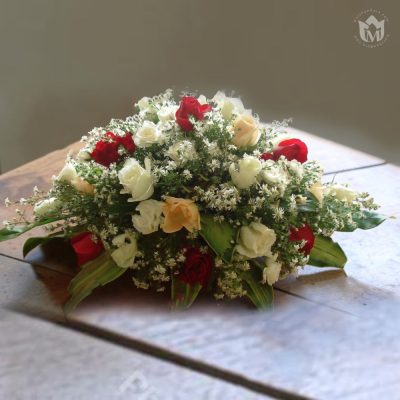 The Crimson & Cream Elegance Coffee Table Arrangement 