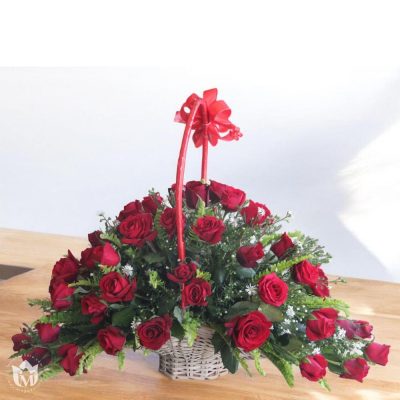 The Royal Red Rose Floral Basket