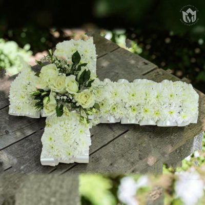 The Pure Devotion Funeral Cross Coffin Wreath