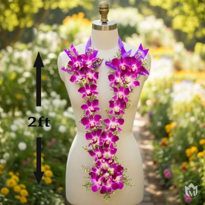 The Royal Purple Orchid Garland (Single Layer)