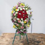 The Classic Rose & Mixed Floral Funeral Stand Wreath