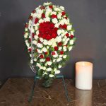 The Eternal Tribute - Red & White Rose Stand Wreath