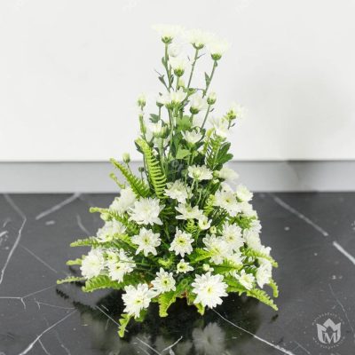 The Eternal Memory White Floral Coffin Wreath