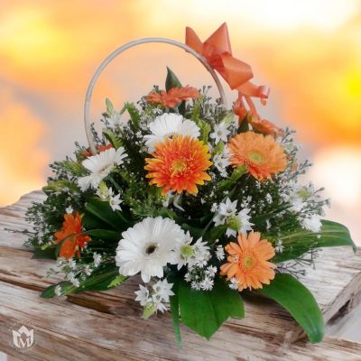 The Citrus & Snow Floral Basket